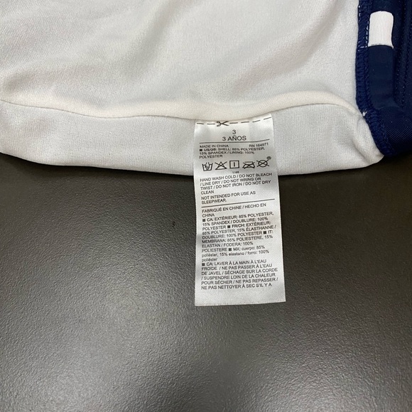 Janie and Jack Navy and White Sailor One Piece Swimsuit With Bow Halter - Picture 7 of 10